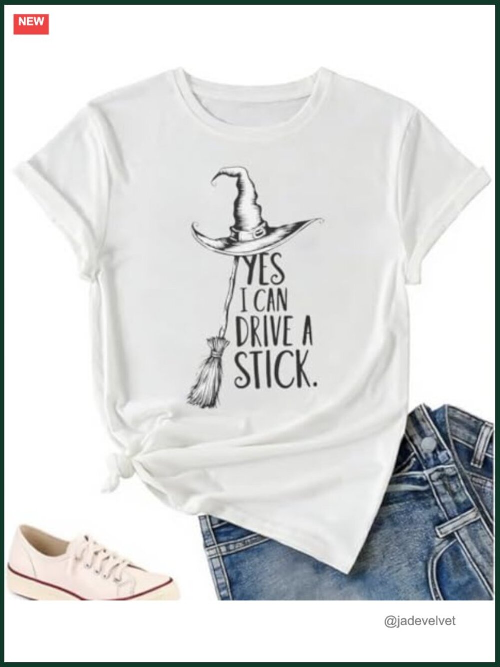 Witch Halloween Graphic T-Shirt Retro Hocus Pocus Cotton Blend Tee